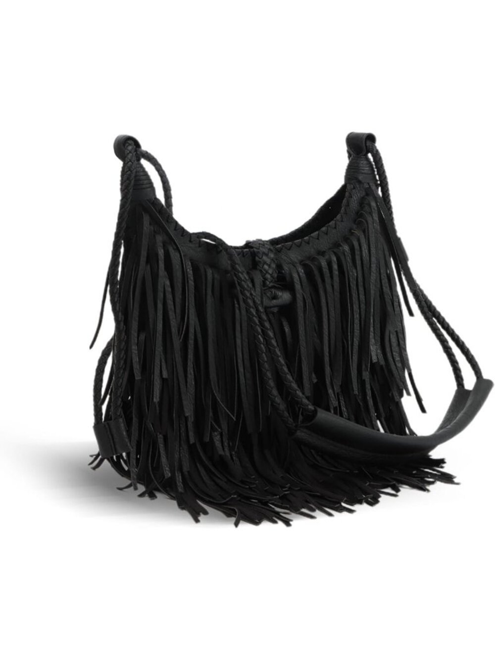 Vintage Fringe Hobo Bag for Women - Vegan Faux Suede Leather Crossbody Purse